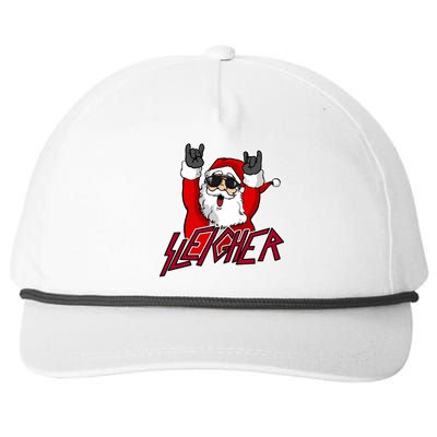 Sleigher Santa Claus Metal Christmas Funny Hail Santa Gift Snapback Five-Panel Rope Hat