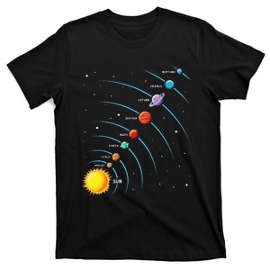 Solar System Colorful Space Planets Educational T-Shirt