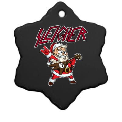 Sleigher Santa Claus Metal Christmas Funny Hail Santa Cool Gift Ceramic Star Ornament