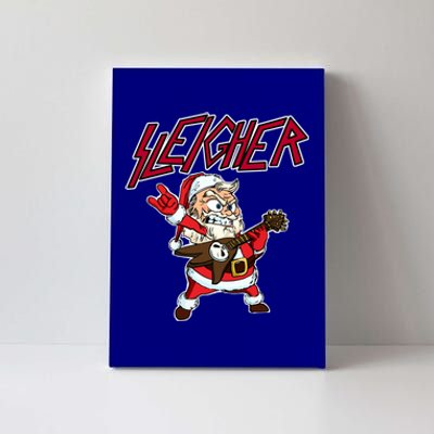 Sleigher Santa Claus Metal Christmas Funny Hail Santa Cool Gift Canvas