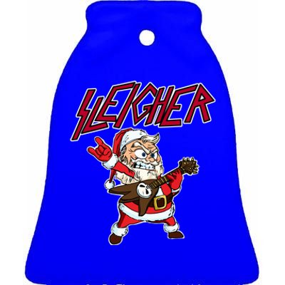 Sleigher Santa Claus Metal Christmas Funny Hail Santa Cool Gift Ceramic Bell Ornament