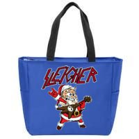 Sleigher Santa Claus Metal Christmas Funny Hail Santa Cool Gift Zip Tote Bag