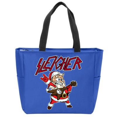 Sleigher Santa Claus Metal Christmas Funny Hail Santa Cool Gift Zip Tote Bag