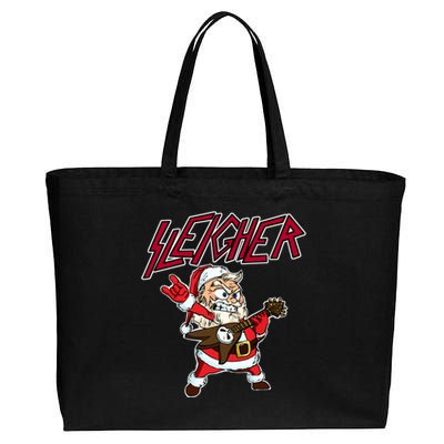 Sleigher Santa Claus Metal Christmas Funny Hail Santa Cool Gift Cotton Canvas Jumbo Tote