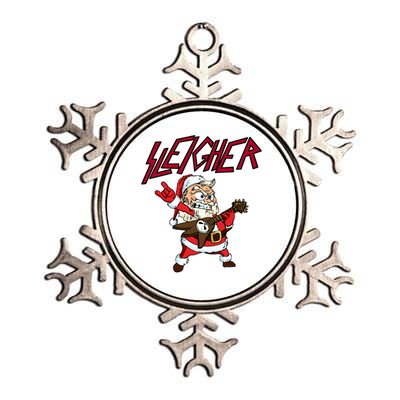 Sleigher Santa Claus Metal Christmas Funny Hail Santa Cool Gift Metallic Star Ornament