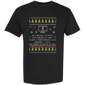 SQL Santa Claus Database Clause Developer Code DB Programmer  Garment-Dyed Heavyweight T-Shirt