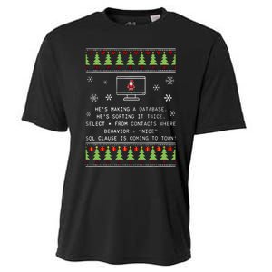 SQL Santa Claus Database Clause Developer Code DB Programmer  Cooling Performance Crew T-Shirt