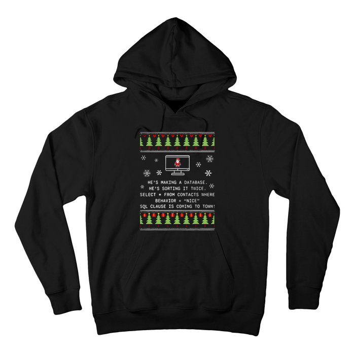 SQL Santa Claus Database Clause Developer Code DB Programmer  Hoodie