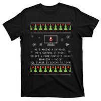 SQL Santa Claus Database Clause Developer Code DB Programmer  T-Shirt