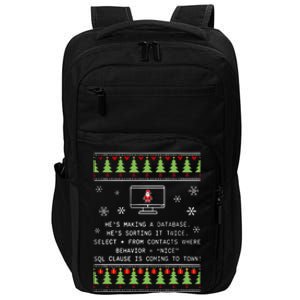 SQL Santa Claus Database Clause Developer Code DB Programmer  Impact Tech Backpack