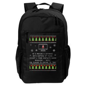 SQL Santa Claus Database Clause Developer Code DB Programmer  Daily Commute Backpack