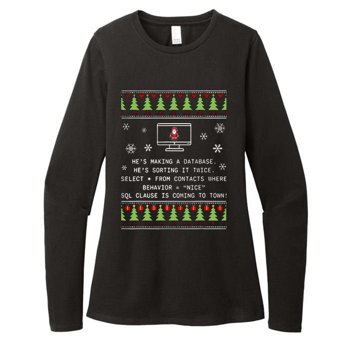 SQL Santa Claus Database Clause Developer Code DB Programmer  Womens CVC Long Sleeve Shirt