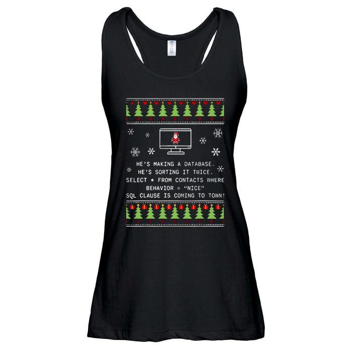 SQL Santa Claus Database Clause Developer Code DB Programmer  Ladies Essential Flowy Tank