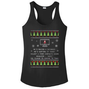 SQL Santa Claus Database Clause Developer Code DB Programmer  Ladies PosiCharge Competitor Racerback Tank