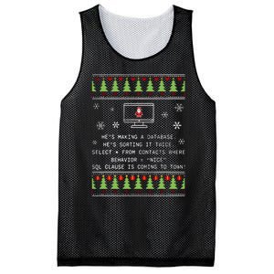 SQL Santa Claus Database Clause Developer Code DB Programmer  Mesh Reversible Basketball Jersey Tank