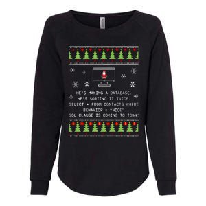 SQL Santa Claus Database Clause Developer Code DB Programmer  Womens California Wash Sweatshirt