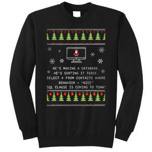 SQL Santa Claus Database Clause Developer Code DB Programmer  Tall Sweatshirt