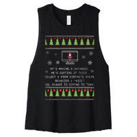 SQL Santa Claus Database Clause Developer Code DB Programmer  Women's Racerback Cropped Tank