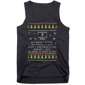 SQL Santa Claus Database Clause Developer Code DB Programmer  Tank Top