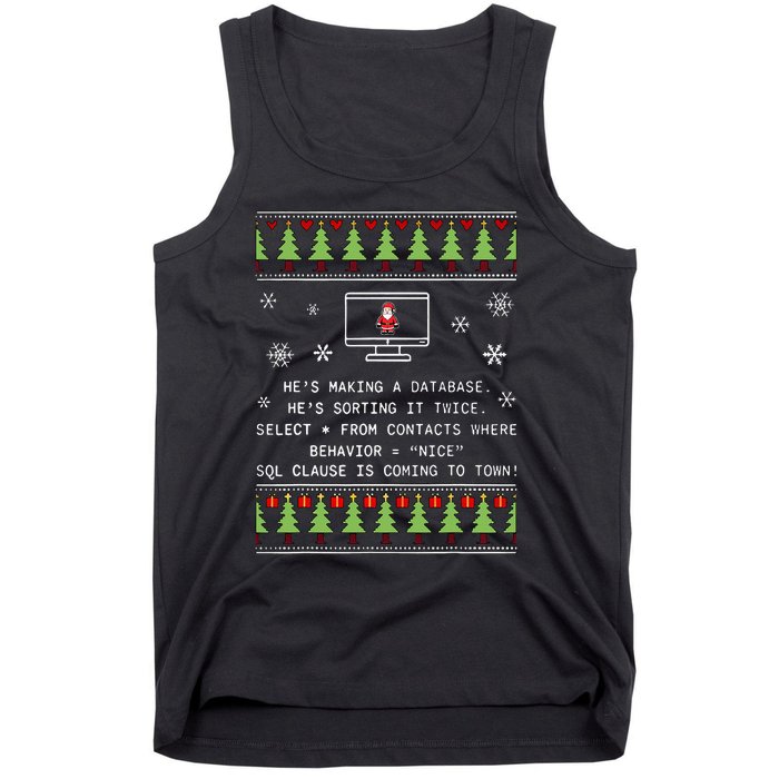 SQL Santa Claus Database Clause Developer Code DB Programmer  Tank Top