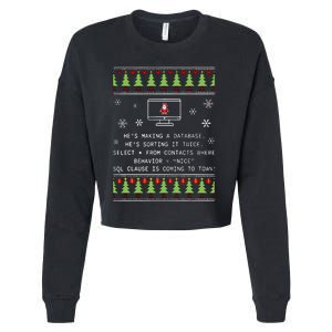 SQL Santa Claus Database Clause Developer Code DB Programmer  Cropped Pullover Crew