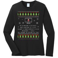 SQL Santa Claus Database Clause Developer Code DB Programmer  Ladies Long Sleeve Shirt