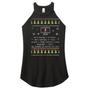 SQL Santa Claus Database Clause Developer Code DB Programmer  Women's Perfect Tri Rocker Tank