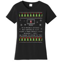 SQL Santa Claus Database Clause Developer Code DB Programmer  Women's T-Shirt