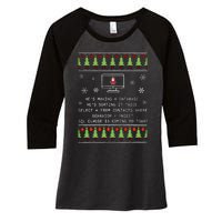 SQL Santa Claus Database Clause Developer Code DB Programmer  Women's Tri-Blend 3/4-Sleeve Raglan Shirt