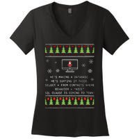 SQL Santa Claus Database Clause Developer Code DB Programmer  Women's V-Neck T-Shirt