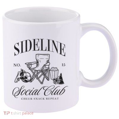 Sideline Social Club Soccer Mom Game Day Mothers Day 11oz C Handle Ceramic Mug