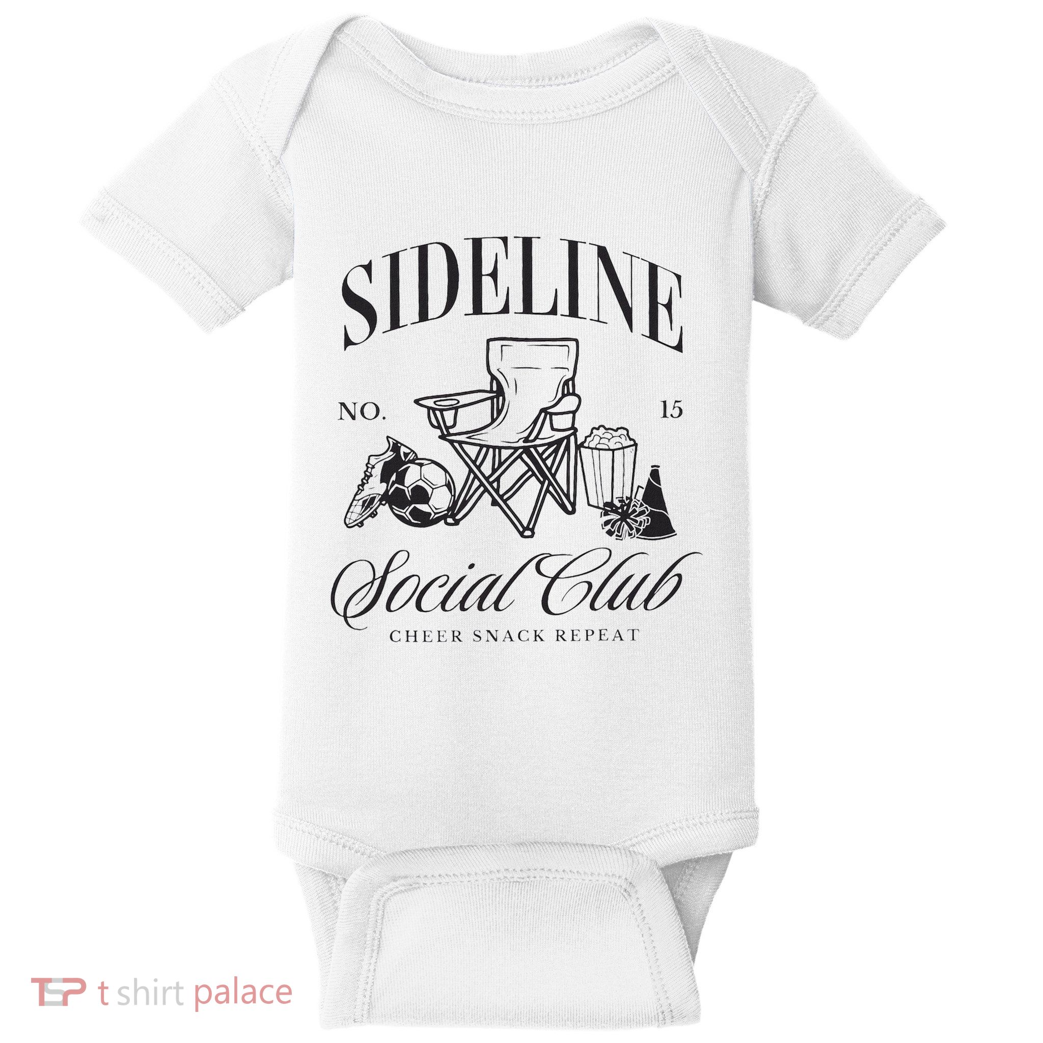 Sideline Social Club Soccer Mom Game Day Mothers Day Baby Bodysuit