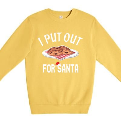 Santa Sweater Christmas Pajamas I Put Out For Santa Cookies Gift Premium Crewneck Sweatshirt