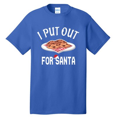 Santa Sweater Christmas Pajamas I Put Out For Santa Cookies Gift Tall T-Shirt