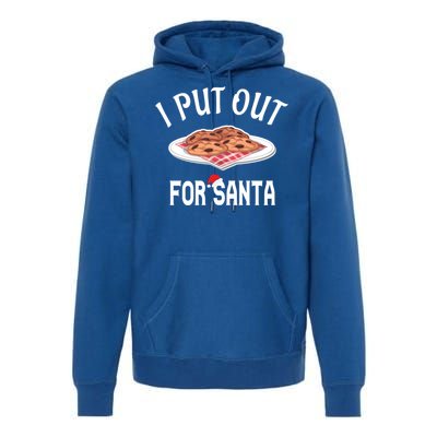 Santa Sweater Christmas Pajamas I Put Out For Santa Cookies Gift Premium Hoodie