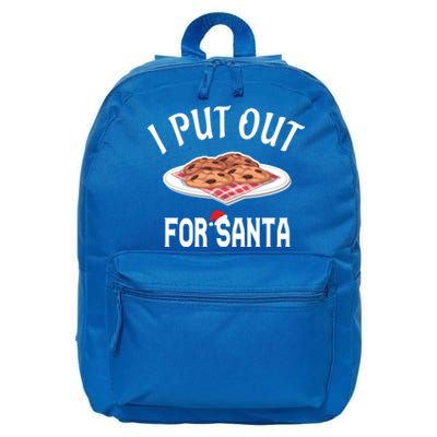 Santa Sweater Christmas Pajamas I Put Out For Santa Cookies Gift 16 in Basic Backpack