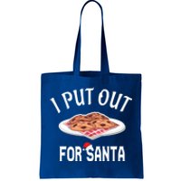 Santa Sweater Christmas Pajamas I Put Out For Santa Cookies Gift Tote Bag