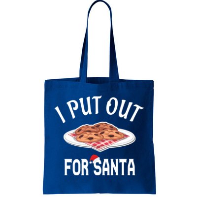 Santa Sweater Christmas Pajamas I Put Out For Santa Cookies Gift Tote Bag