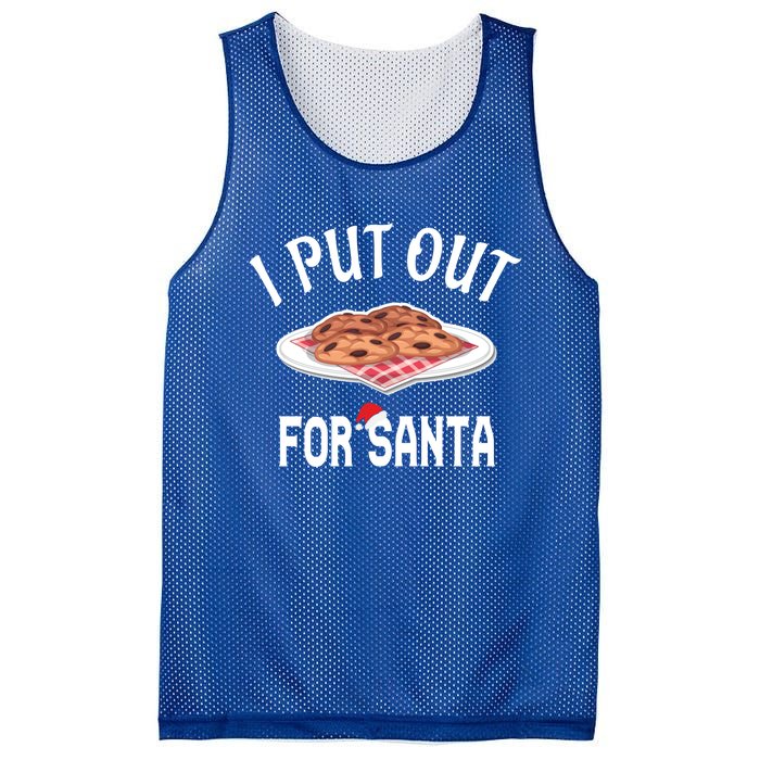 Santa Sweater Christmas Pajamas I Put Out For Santa Cookies Gift Mesh Reversible Basketball Jersey Tank