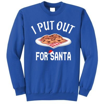 Santa Sweater Christmas Pajamas I Put Out For Santa Cookies Gift Tall Sweatshirt