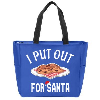 Santa Sweater Christmas Pajamas I Put Out For Santa Cookies Gift Zip Tote Bag