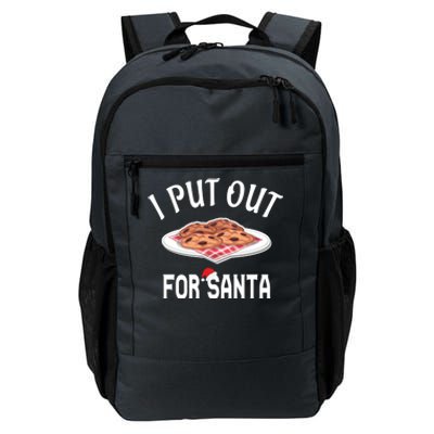 Santa Sweater Christmas Pajamas I Put Out For Santa Cookies Gift Daily Commute Backpack