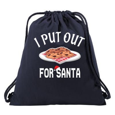 Santa Sweater Christmas Pajamas I Put Out For Santa Cookies Gift Drawstring Bag