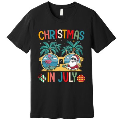 Summer Santa Claus Beach Christmas In July Funny Premium T-Shirt