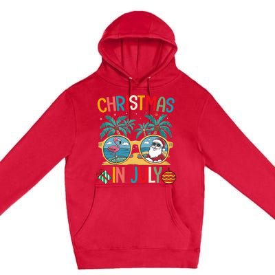 Summer Santa Claus Beach Christmas In July Funny Premium Pullover Hoodie