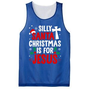 Silly Santa Christmas Is For Jesus Christmas Humor Lover Gift Mesh Reversible Basketball Jersey Tank