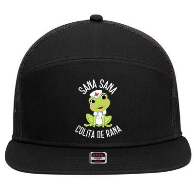 Sana Sana Colita De Rana Cute Mexican Nurse Spanish Playera 7 Panel Mesh Trucker Snapback Hat