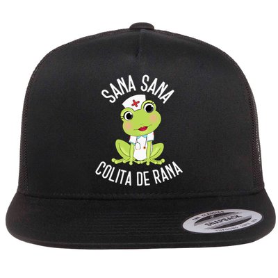 Sana Sana Colita De Rana Cute Mexican Nurse Spanish Playera Flat Bill Trucker Hat