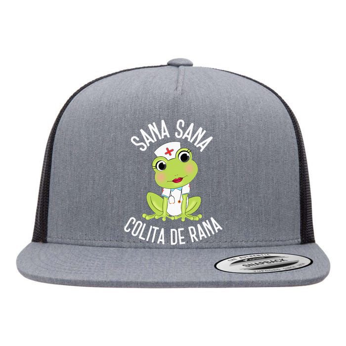 Sana Sana Colita De Rana Cute Mexican Nurse Spanish Playera Flat Bill Trucker Hat