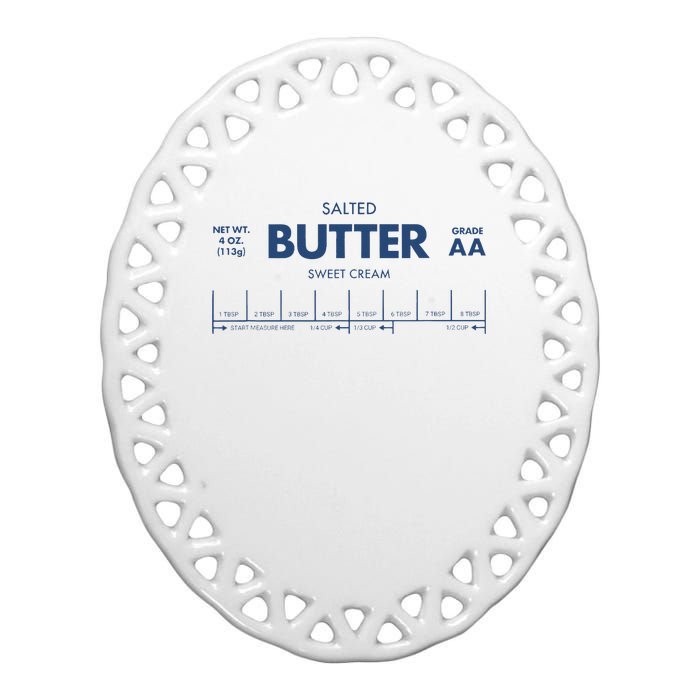 Salted Sweet Cream Butter Ceramic Oval Ornament